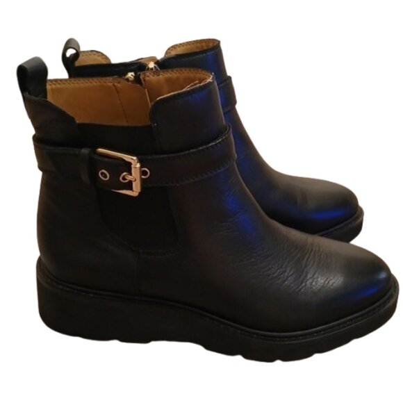 Franco Sarto Meridian Black Leather Boots Excellent Condition Size 7 - Picture 2 of 7